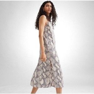 H&M Satin Snake print Slip Midi Dress Size M NWT